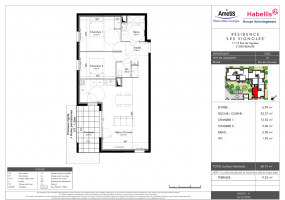 Appartement T3 - Terrasse - 2 chambre - rez-de-chaussée - Baignoire - WC séparé - Beaune 